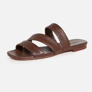 Vince Dallas Textured Brown Leather Sandal, Size 8, Excellent Condition